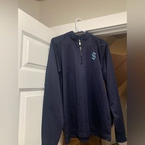 NHL Seattle Kraken-quarter zip long sleeve. Dark blue/black,Size large. NWT.